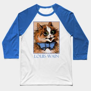 Cat with Blue Bowtie by Louis Wain Baseball T-Shirt